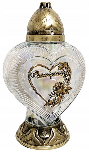 Elegantná Lampa s Veľkým Srdcom a Venováním "Pamätáme" - Pozlátená